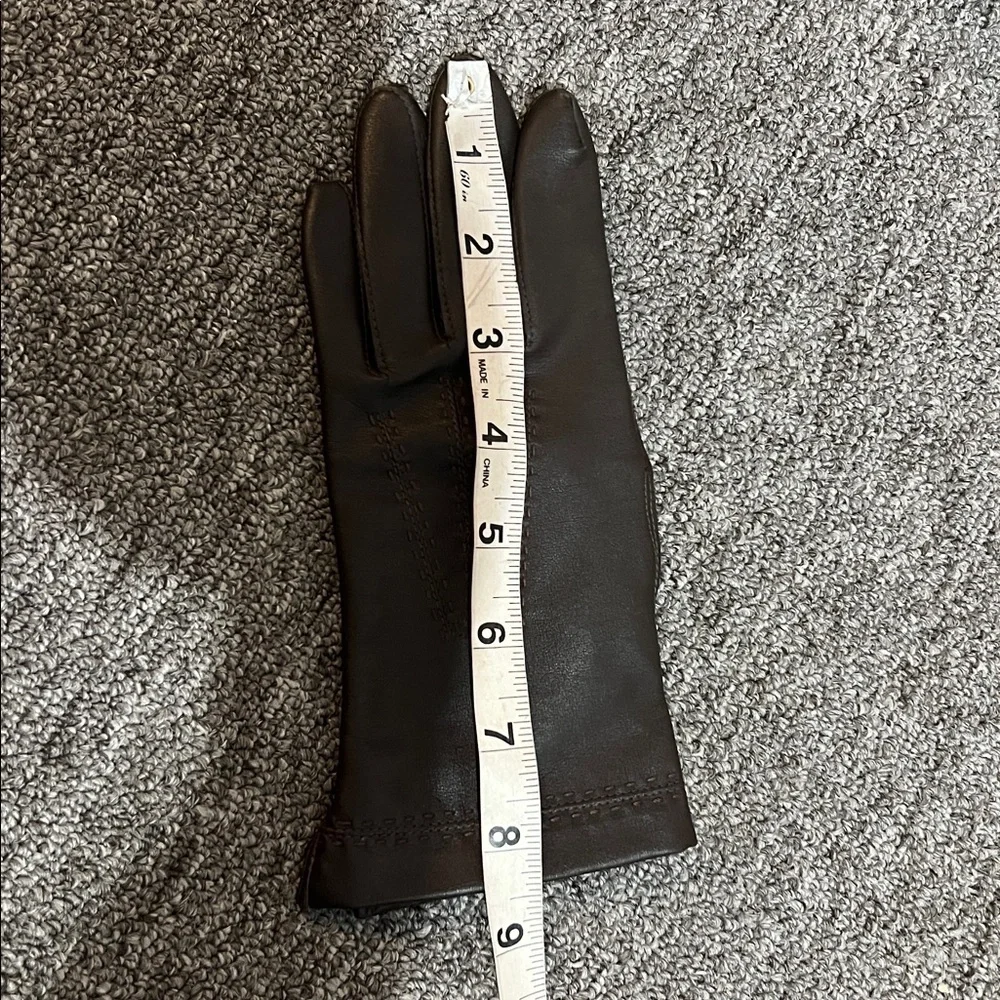 Vintage Brown Leather Gloves Women